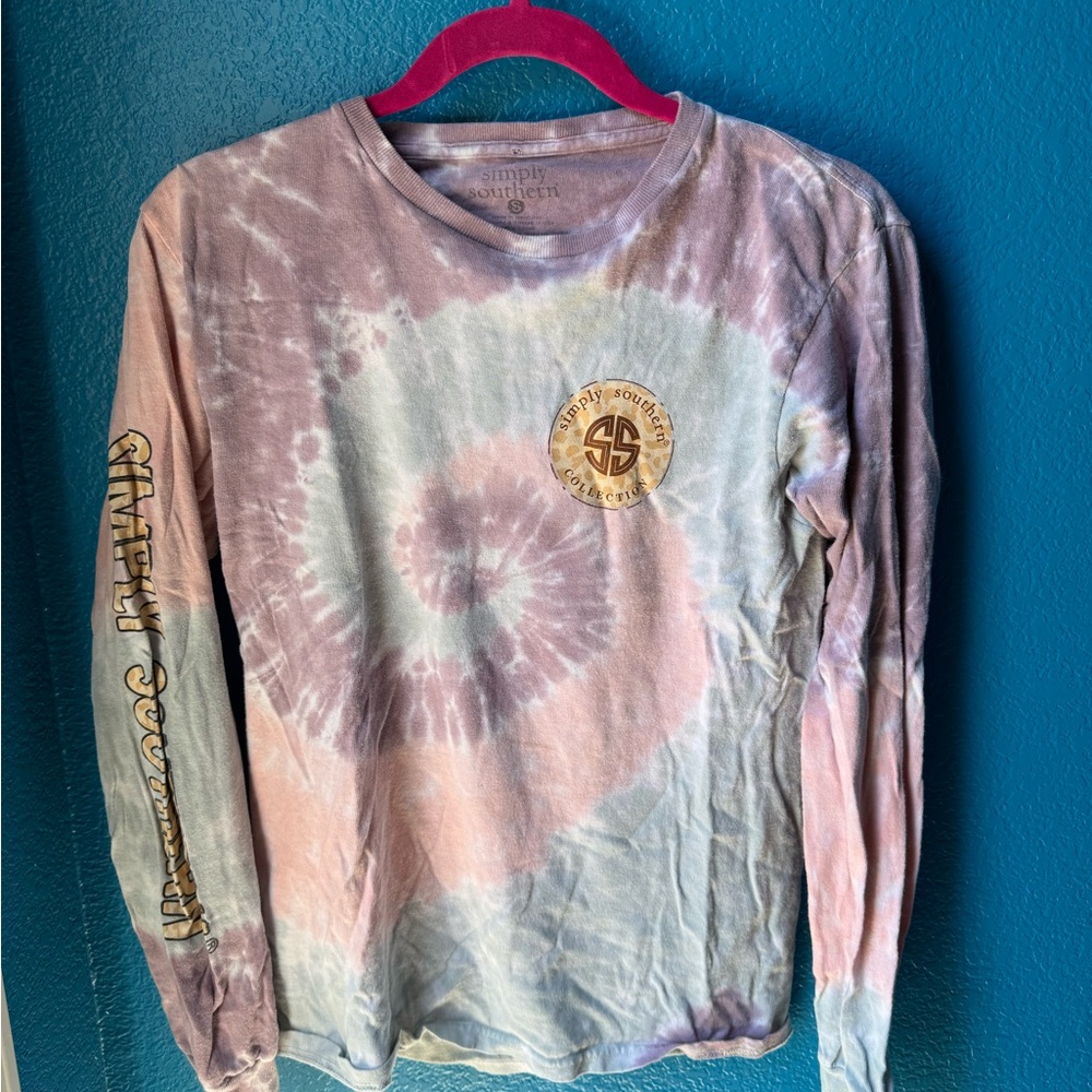 Simply Southern Pink and Blue Long Sleeve Tees